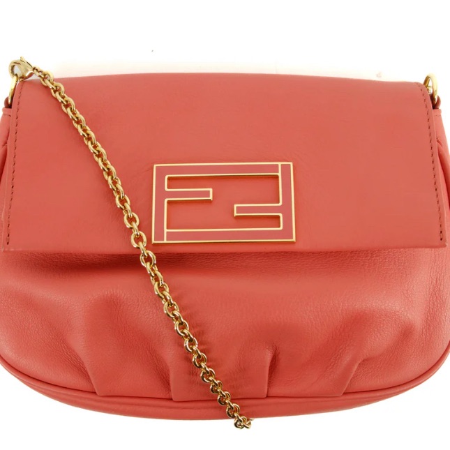 Fendi Fendista Coral Leather Crossbody Bag